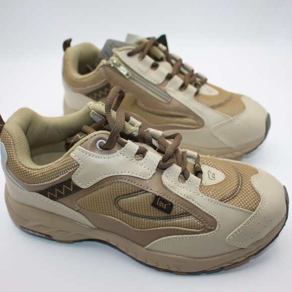 Golden Bear Zipper / Lace Sneakers, Tan, Size 25 JP / Size 9 US - Picture 6 of 9